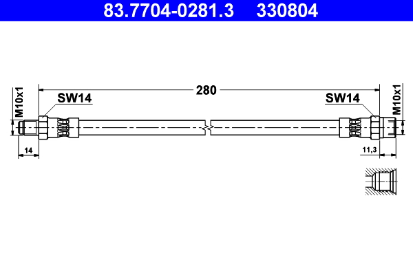 ATE - 83.7704-0281.3 - Kočiono crevo (Kočioni uređaj)