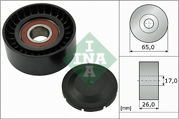 INA - 532 0557 10 - Usmeravajući/vodeći točkić, klinasti rebrasti kaiš (Kaišni prenos)