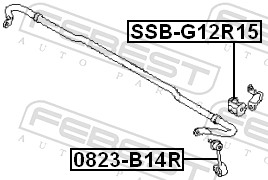 Picture of FEBEST - SSB-G12R15 - Stabiliser Mounting (Wheel Suspension)