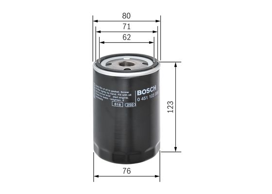 Picture of BOSCH - 0 451 103 086 - Oil Filter (Lubrication)