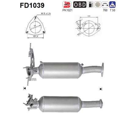 AS - FD1039 - Soot/Particulate Filter, exhaust system (Exhaust System ...