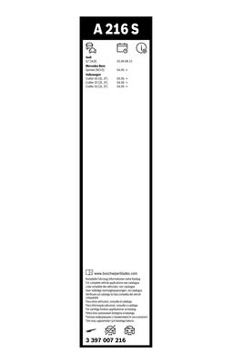 Picture of BOSCH - 3 397 007 216 - Wiper Blade (Window Cleaning)