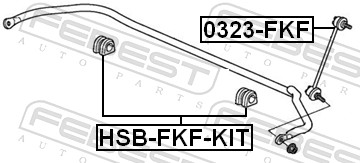 Picture of FEBEST - HSB-FKF-KIT - Stabiliser Mounting (Wheel Suspension)