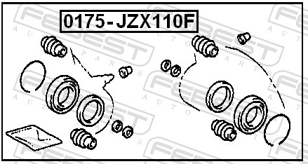 Picture of FEBEST - 0175-JZX110F - Repair Kit, brake caliper (Brake System)