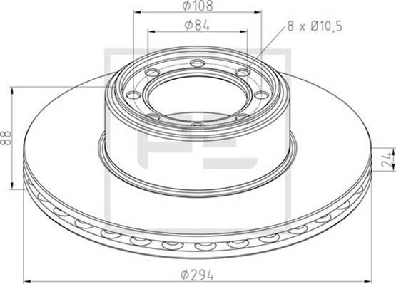 Picture of PE Automotive - 026.674-10A - Brake Disc (Brake System)