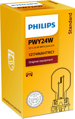 Picture of Philips PWY24W 12V 24W Single Amber HiPerVision Bulb (WP3,3X14,5/3)