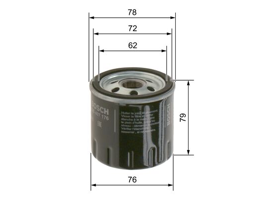 Picture of BOSCH - F 026 407 176 - Oil Filter (Lubrication)