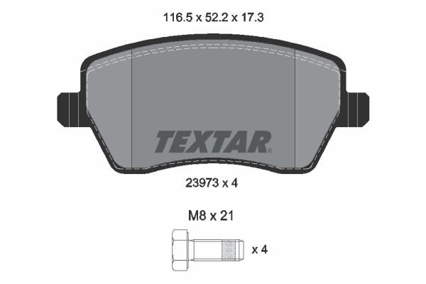 Picture of TEXTAR - 2397301 - Brake Pad Set, disc brake (Braking System)