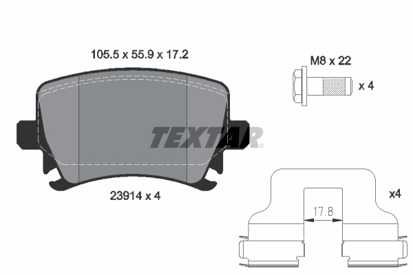 Picture of TEXTAR - 2391401 - Brake Pad Set, disc brake (Braking System)