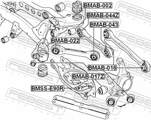 Picture of FEBEST - BMSS-E90R - Mounting, shock absorbers (Suspension/Damping)