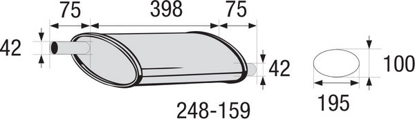 BOSAL - 248-159 - Srednji izduvni lonac, univerzalni (Izduvni sistem, univerzalni)