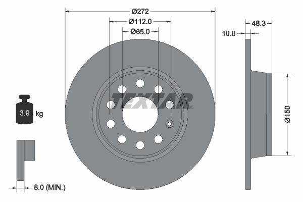 Picture of TEXTAR - 92224903 - Brake Disc (Brake System)