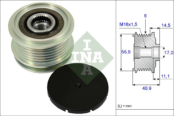 INA - 535 0012 10 - Jednosmerna spojnica alternatora (Alternator)
