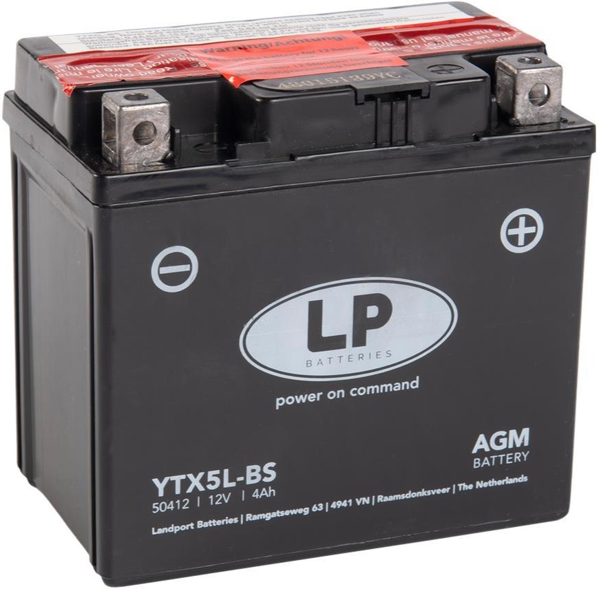 Moto akumulator LANDPORT agm mb ytx5l-bs 4Ah 50A D+ (113x70x105)