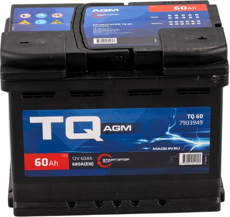 Akumulator TQ start/stop agm 60Ah D+ 242x175x190 (680A)