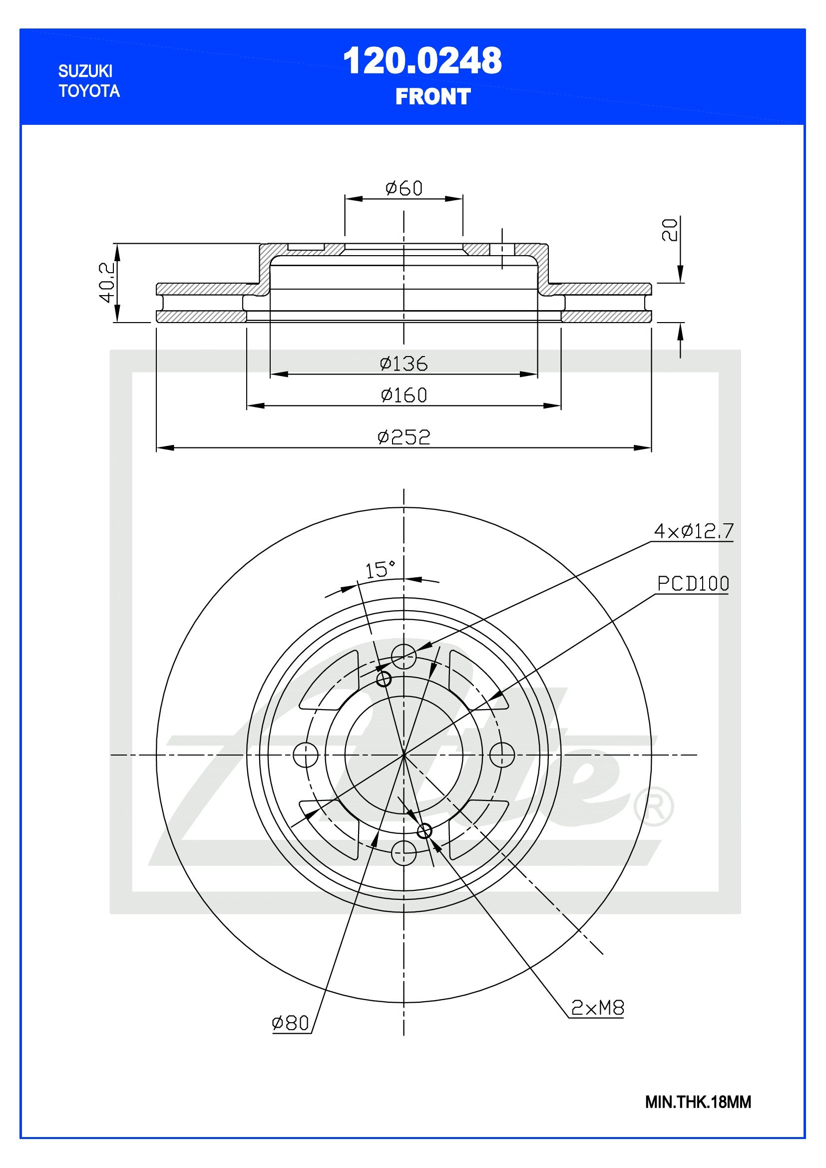 Picture of Brake Disc - ATE - 24.0120-0248.1