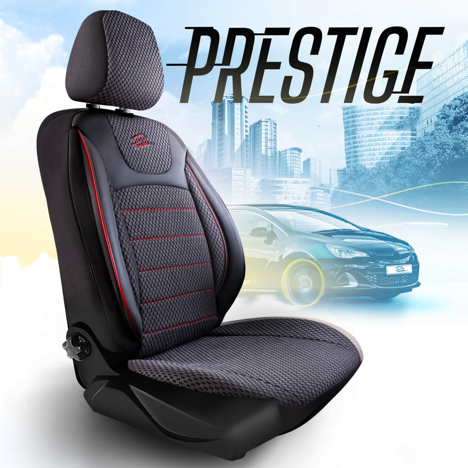 AUTO PRESVLAKE - PRESTIGE CRNO/CRVENA - S VELIČINA