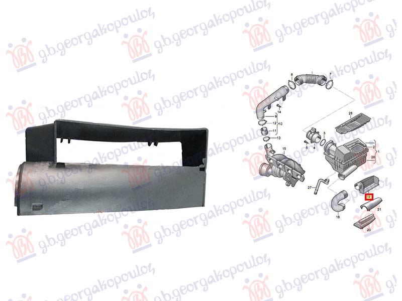 Slika GBG - 887100895 - Limeni usmerivač vazduha, motor