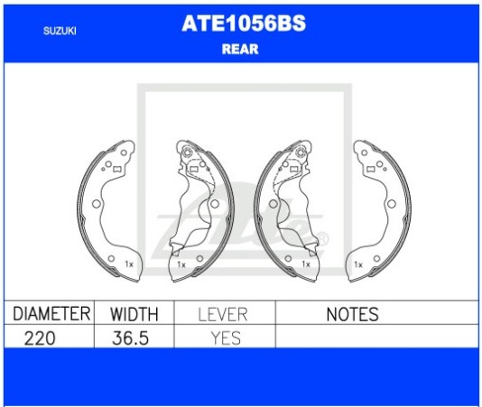 Picture of Brake Shoe Set - ATE - 1056BS