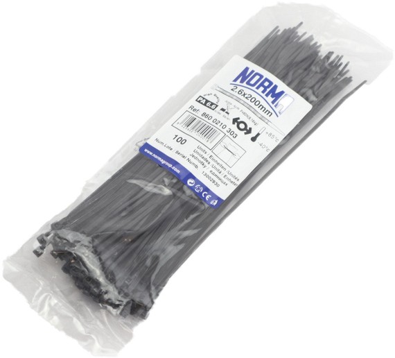 Picture of NORMA BLACK CABLE TIE 2.6 x 200 (P