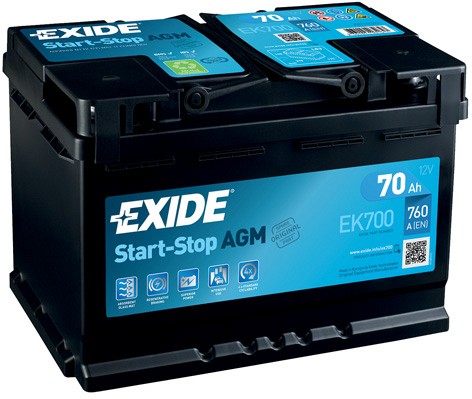 Picture of 067/096 AGM EXIDE BATTERY 70AH 760
