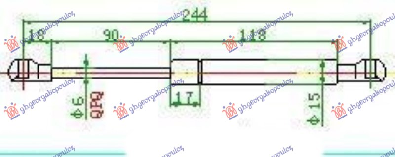 Slika GBG - 850108200 - Gasni amortizer, hauba motora