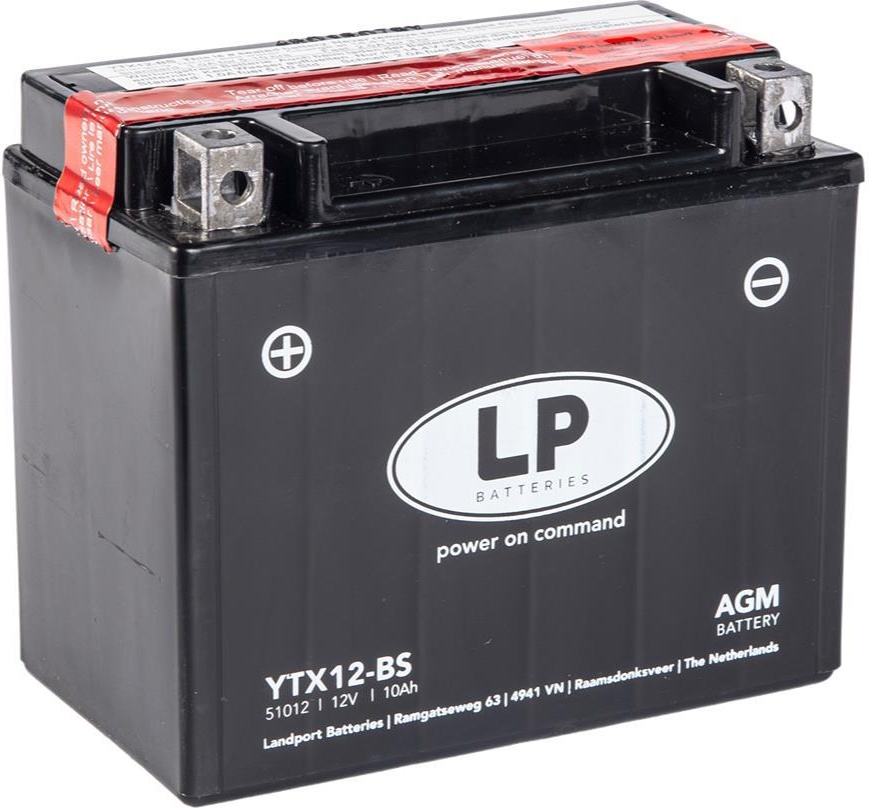 Moto akumulator LANDPORT agm mb ytx12-bs 10Ah 150A L+ (150x87x130)