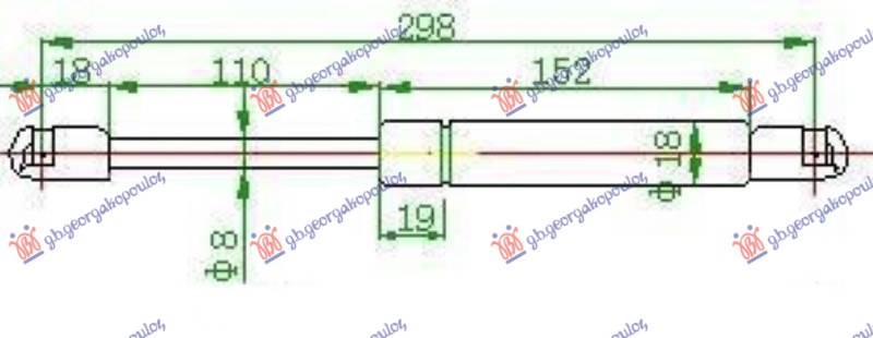 Slika GBG - 044608305 - Gasni amortizer, prtljažnik/utovarni prostor