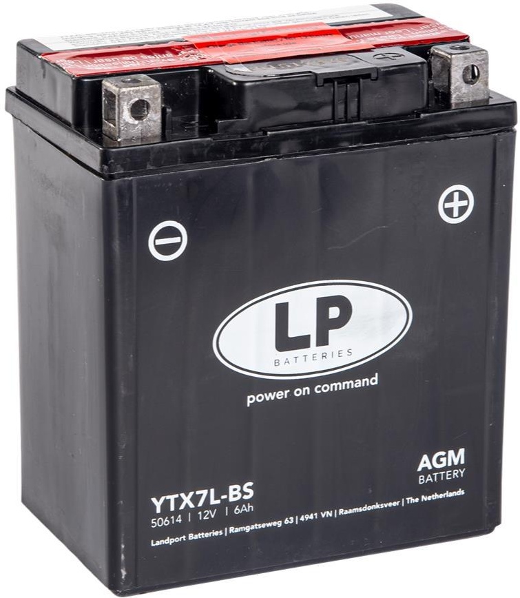 Moto akumulator LANDPORT agm mb ytx7l-bs 6Ah 100A D+ (113x70x130)