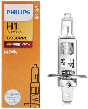Picture of Philips H1 12V 55W +30% Vision Halogen Bulb