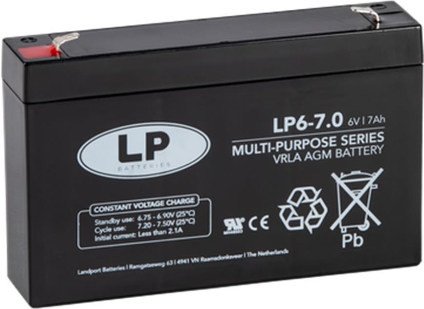 Akumulator LANDPORT VRLA AGM NSA LP6-7,0 T1 7AH (150X34X94)