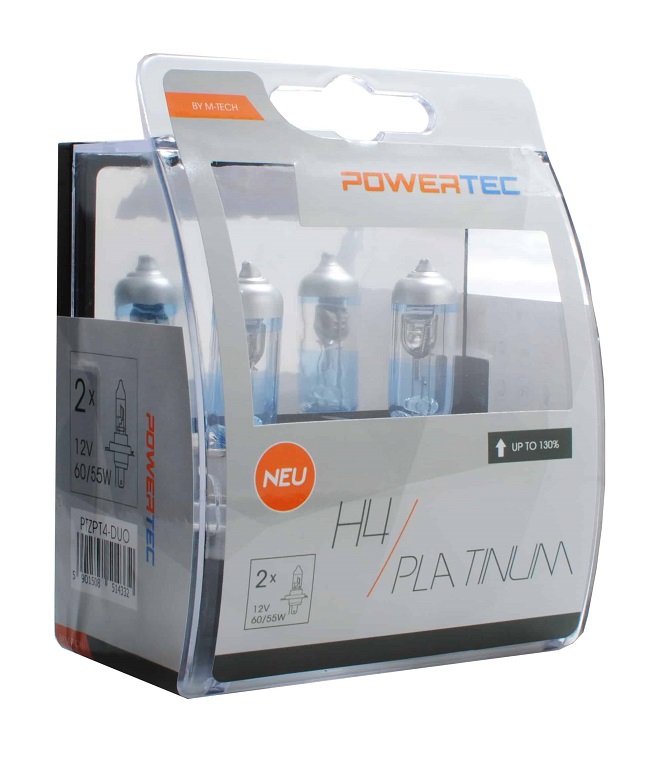 Picture of M-Tech Powertec Pair H4 12V 60/55W +130% Platinum Bulbs