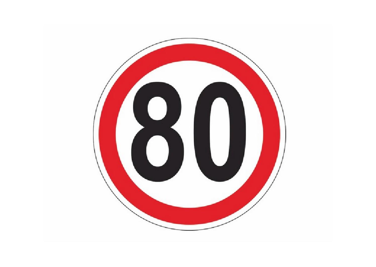 Naljepnica brzine 80 km