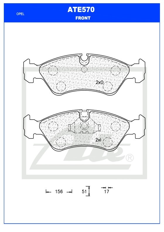 Picture of Brake Pad Set, disc brake - ATE - ATG570