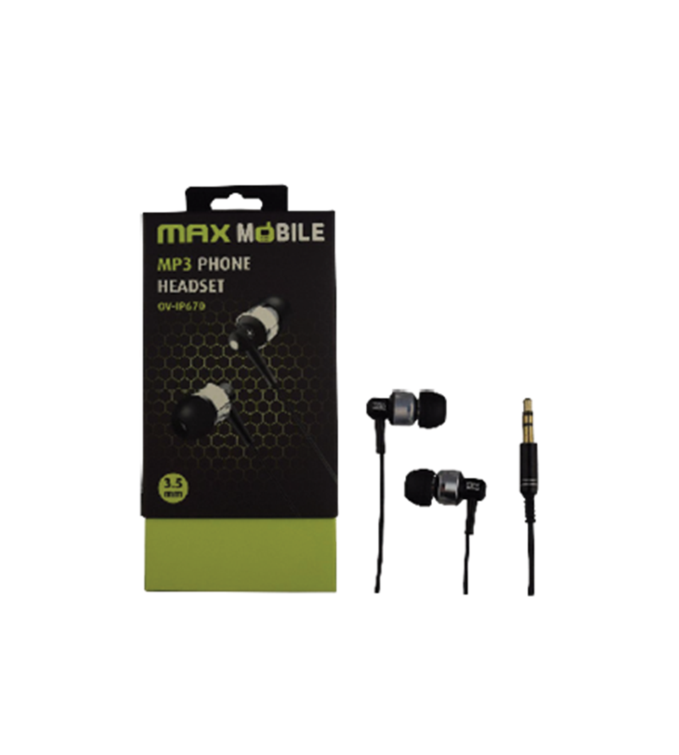 MAXMOBILE slušalice mp3 ov-ip670 crne