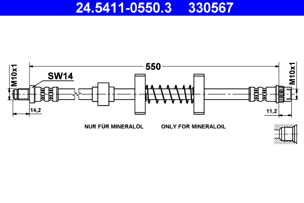 Picture of Brake Hose - ATE - 24.5411-0550.3