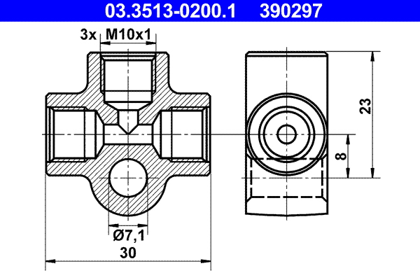 ELEMENT ZA SPAJANJE/RAZVOĐENJE, CEVOVODI - ATE - 03.3513-0200.1