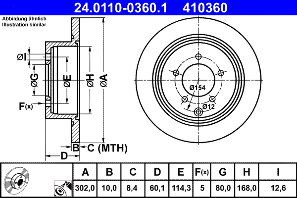 ATE - 24.0110-0360.1 - Kočioni disk (Kočioni uređaj)