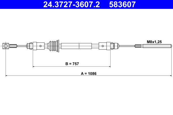 Picture of Cable Pull, parking brake - ATE - 24.3727-3607.2