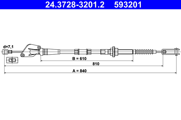 Picture of Cable Pull, clutch control - ATE - 24.3728-3201.2