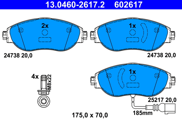 Picture of Brake Pad Set - ATE - 13.0460-2617.2