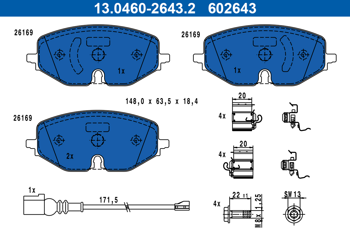 Picture of Brake Pad Set - ATE - 13.0460-2643.2