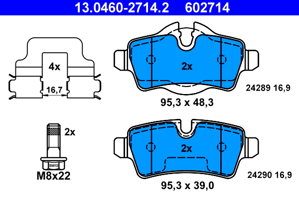 Picture of Brake Pad Set, disc brake - ATE - 13.0460-2714.2