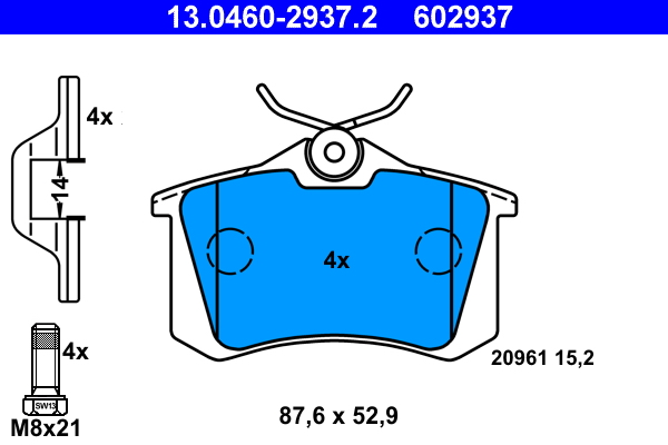 Picture of Brake Pad Set - ATE - 13.0460-2937.2