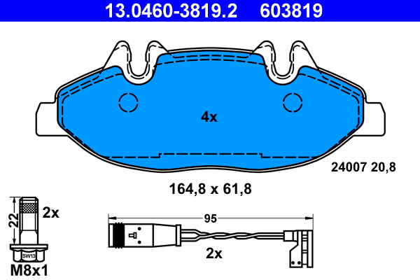 Picture of Brake Pad Set - ATE - 13.0460-3819.2