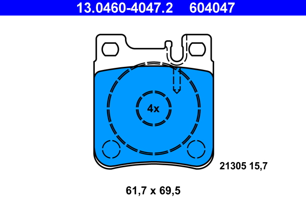 Picture of Brake Pad Set - ATE - 13.0460-4047.2