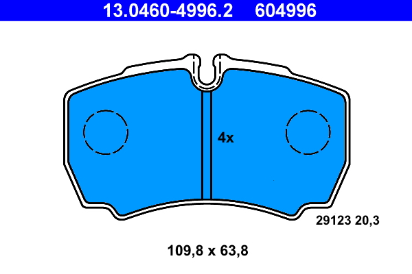 Picture of Brake Pad Set, disc brake - ATE - 13.0460-4996.2