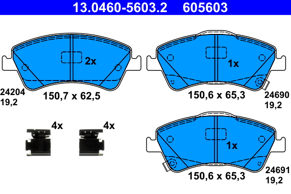 Picture of Brake Pad Set, disc brake - ATE - 13.0460-5603.2