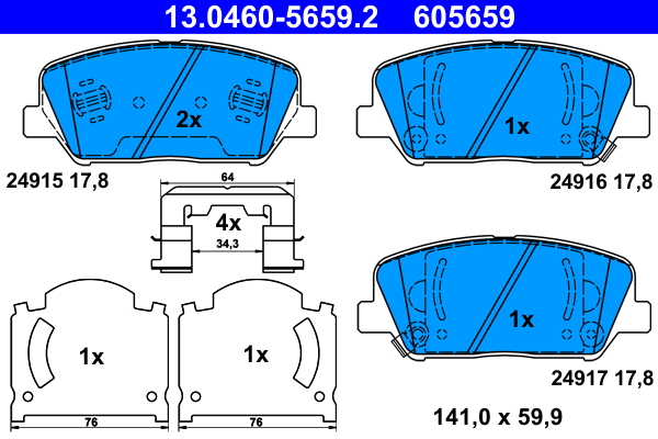 Picture of Brake Pad Set - ATE - 13.0460-5659.2