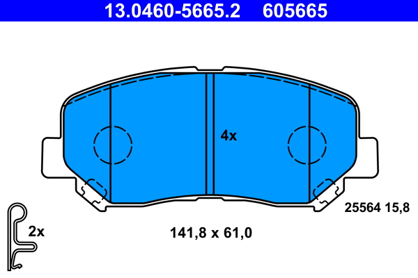 Picture of Brake Pad Set, disc brake - ATE - 13.0460-5665.2